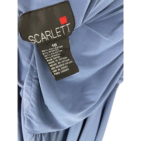 Scarlett Halter Sleeveless Knee Length Dress Polyester Blend Size 18 Blue - Picture 3 of 3